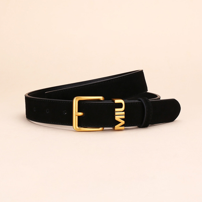 Leather Versatile Black Belt for Casual Trousers Jeans Skirts Suits Business