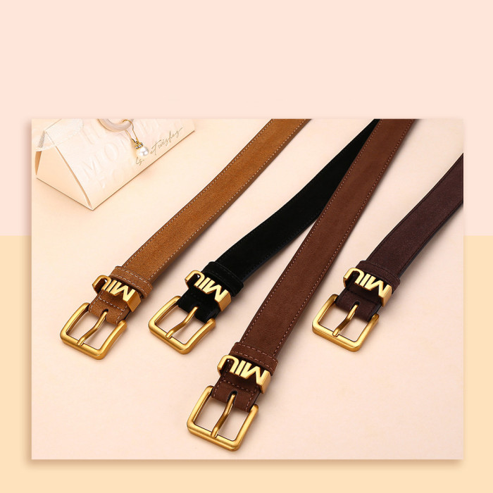 Leather Versatile Black Belt for Casual Trousers Jeans Skirts Suits Business