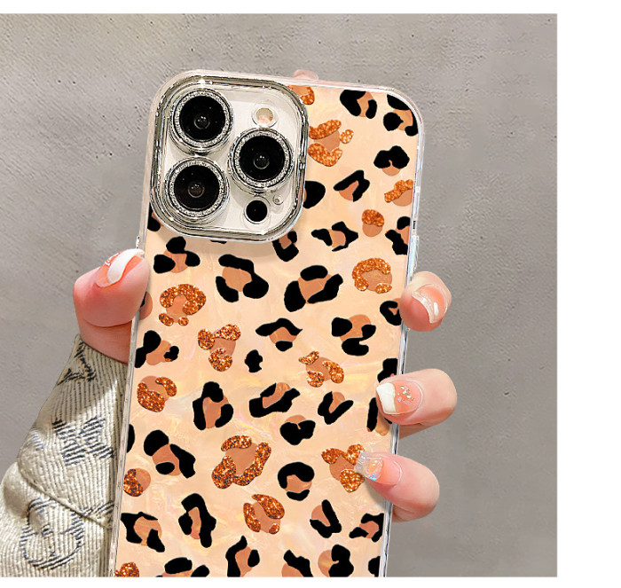 For iPhone 17 Air 17 Pro Max 16 15 14 13 12 11 Phone Cover Leopard Bracelet Case