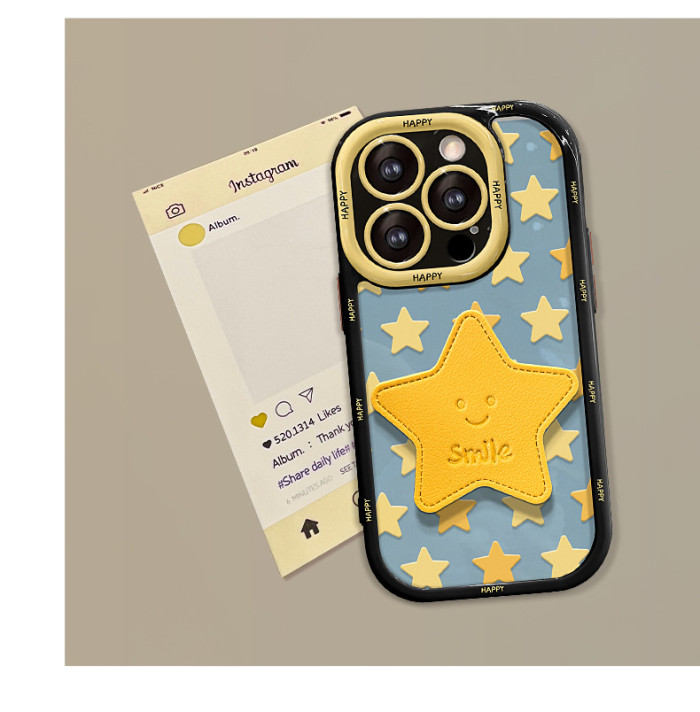 For iPhone 17 Air 17 Pro Max 16 15 14 13 12 11 XR 7 8 XS Phone Cover Stars w/bracelet
