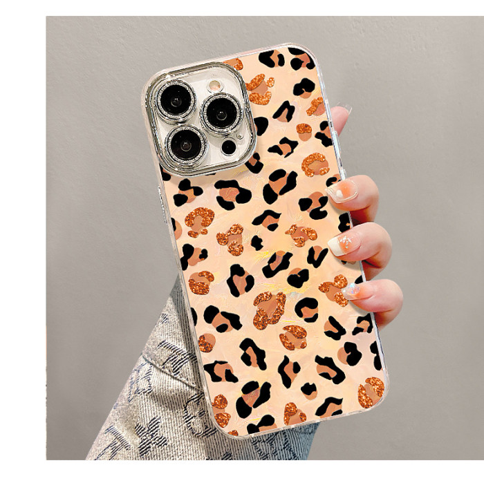 For iPhone 17 Air 17 Pro Max 16 15 14 13 12 11 Phone Cover Leopard Bracelet Case