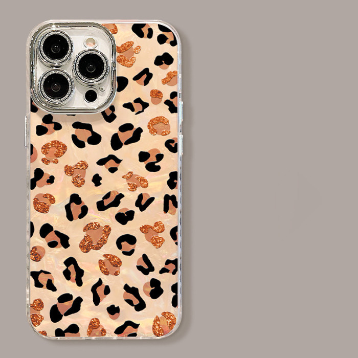 For iPhone 17 Air 17 Pro Max 16 15 14 13 12 11 Phone Cover Leopard Bracelet Case