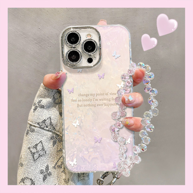 For iPhone 17 Air 17 Pro Max 16 15 14 13 12 11 Phone Cover Crystal Bracelet New