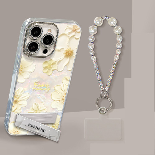 For iPhone 17 Air 17 Pro Max 16 15 14 13 12 11 XR 7 8 XS Phone Cover Flower Bracket