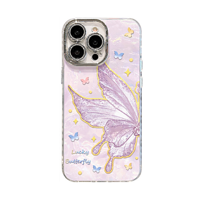 For Apple iPhone 17 Air 17 16 Pro Max 15 14 13 12 11 XR 7 8 XS Phone Case Butterfly Bracelet