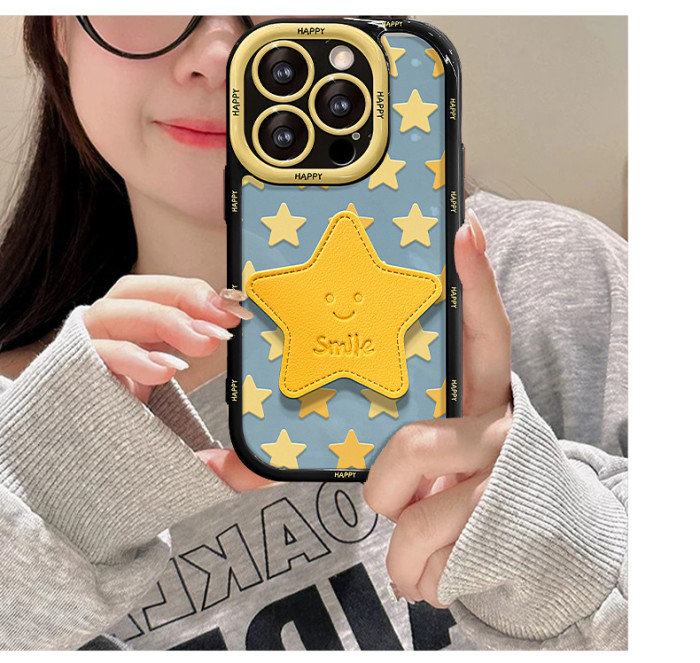 For iPhone 17 Air 17 Pro Max 16 15 14 13 12 11 XR 7 8 XS Phone Cover Stars w/bracelet