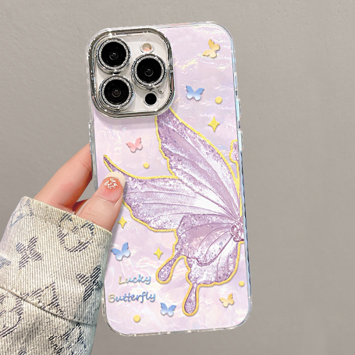 For Apple iPhone 17 Air 17 16 Pro Max 15 14 13 12 11 XR 7 8 XS Phone Case Butterfly Bracelet