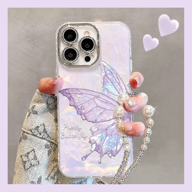 For Apple iPhone 17 Air 17 16 Pro Max 15 14 13 12 11 Phone Case Glitter Bracelet