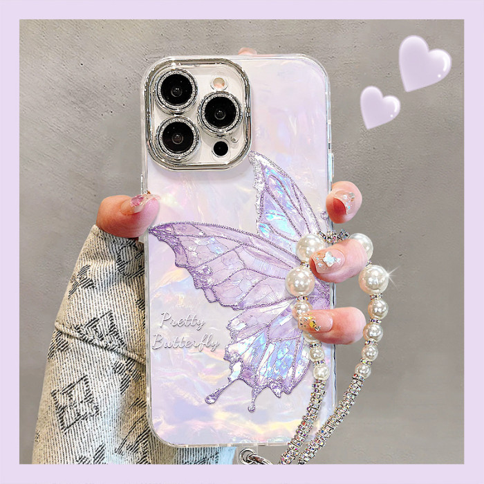 For Apple iPhone 17 Air 17 16 Pro Max 15 14 13 12 11 Phone Case Glitter Bracelet