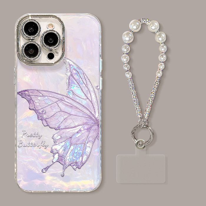 For Apple iPhone 17 Air 17 16 Pro Max 15 14 13 12 11 Phone Case Glitter Bracelet