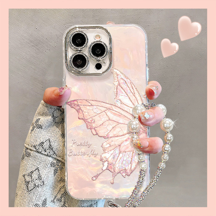 For Apple iPhone 17 Air 17 16 Pro Max 15 14 13 12 11 Phone Case Glitter Bracelet