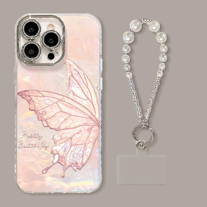 For Apple iPhone 17 Air 17 16 Pro Max 15 14 13 12 11 Phone Case Glitter Bracelet