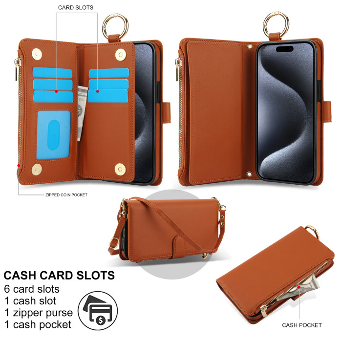 For iPhone 17 Air 17 Pro Max 16 15 14 13 12 XR XS 7 8 Phone Case Wallet Leather