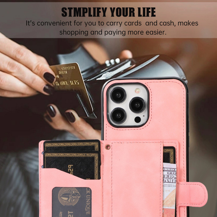 For iPhone 17 Air 17 Pro Max 16 15 14 13 12 XR XS 7 8 Phone Case Leather Wallet