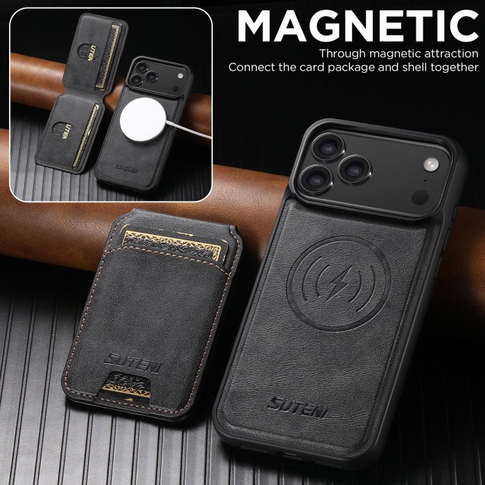 For iPhone 17 Air 17 Pro Max 16 15 14 13 12 Phone Case Leather Wireless Charging