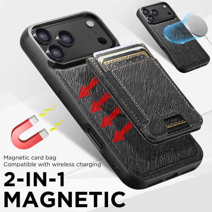 2in1 For iPhone 17 Air 17 Pro Max 16 15 14 13 12 Phone Cover  Wireless Charging