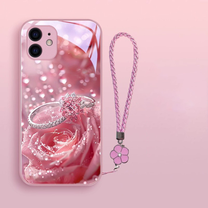 For iPhone 17 Air 17 Pro Max 16 15 14 13 12 11 XR 7 8 XS Phone Cover luxury Rose