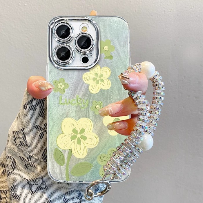 For iPhone 17 Air 17 Pro Max 16 15 14 13 12 11 Phone Cover Flower w/Bracelet New