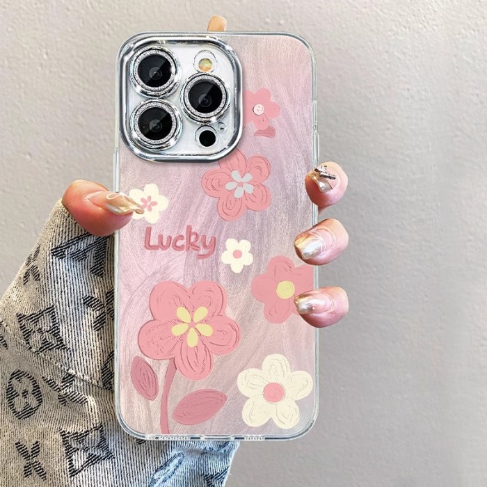 For iPhone 17 Air 17 Pro Max 16 15 14 13 12 11 Phone Cover Flower w/Bracelet New