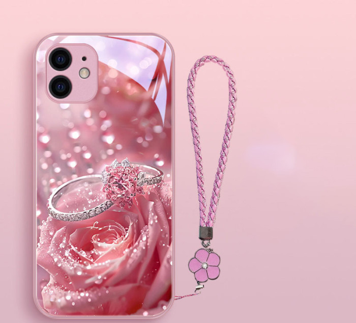 For iPhone 17 Air 17 Pro Max 16 15 14 13 12 11 XR 7 8 XS Phone Cover luxury Rose