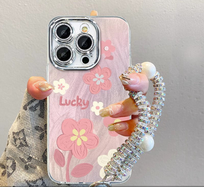 For iPhone 17 Air 17 Pro Max 16 15 14 13 12 11 Phone Cover Flower w/Bracelet New