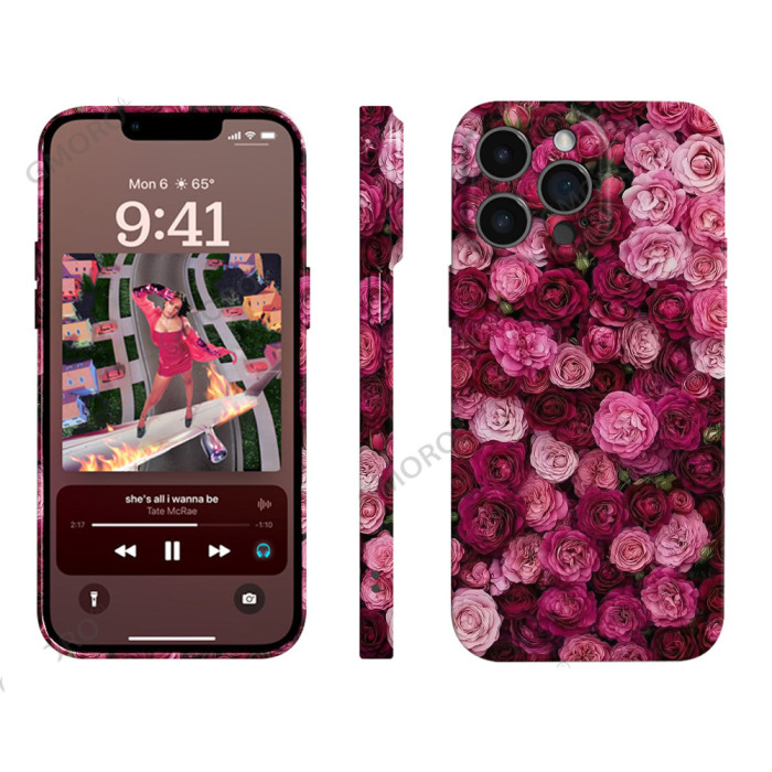 For iPhone 17 Air 17 Pro Max 16 15 14 13 12 11 XR 7 8 XS Phone Cover Unique Rose Flower