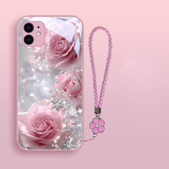 For iPhone 17 Air 17 Pro Max 16 15 14 13 12 11 XR 7 8 XS Phone Cover Rose case