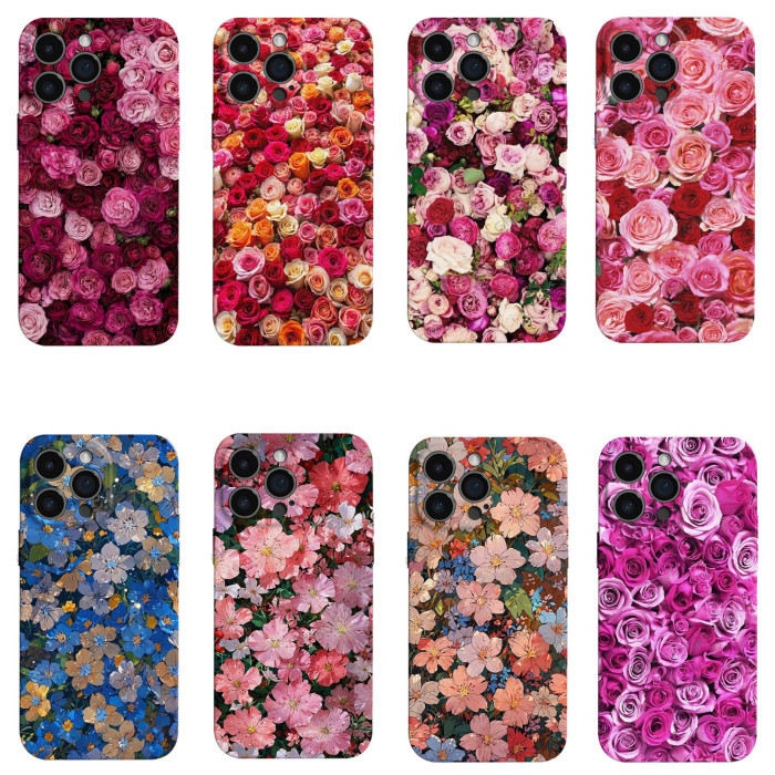 For iPhone 17 Air 17 Pro Max 16 15 14 13 12 11 XR 7 8 XS Phone Cover Unique Rose Flower