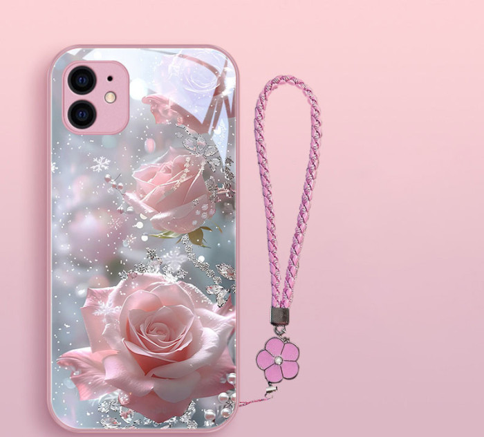 For iPhone 17 Air 17 Pro Max 16 15 14 13 12 11 XR 7 8 XS Phone Cover Rose case