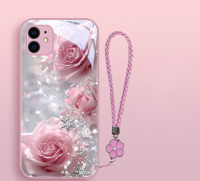 For iPhone 17 Air 17 Pro Max 16 15 14 13 12 11 XR 7 8 XS Phone Cover Rose case