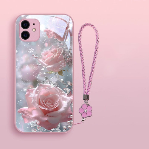 For iPhone 17 Air 17 Pro Max 16 15 14 13 12 11 XR 7 8 XS Phone Cover Rose case