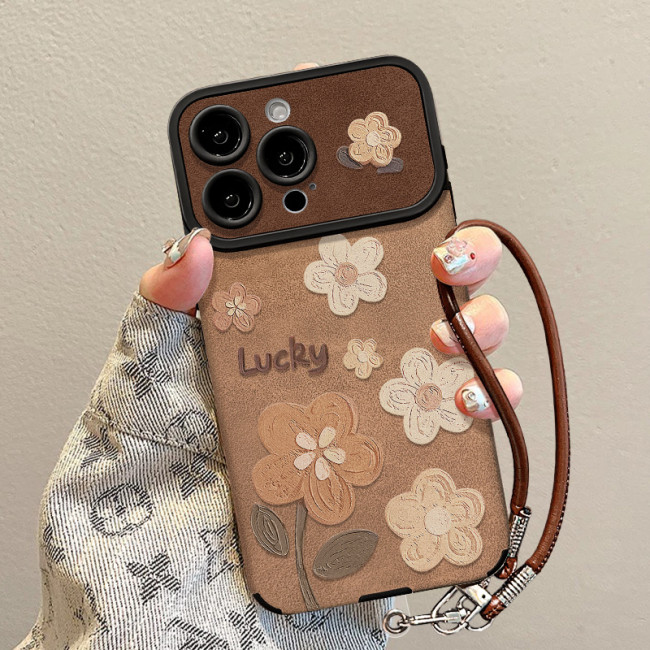 For Apple iPhone 17 Air 17 Pro Max 16 15 14 13 12 11 XR 7 8 XS Advanced Phone Cover Flower Lanyard