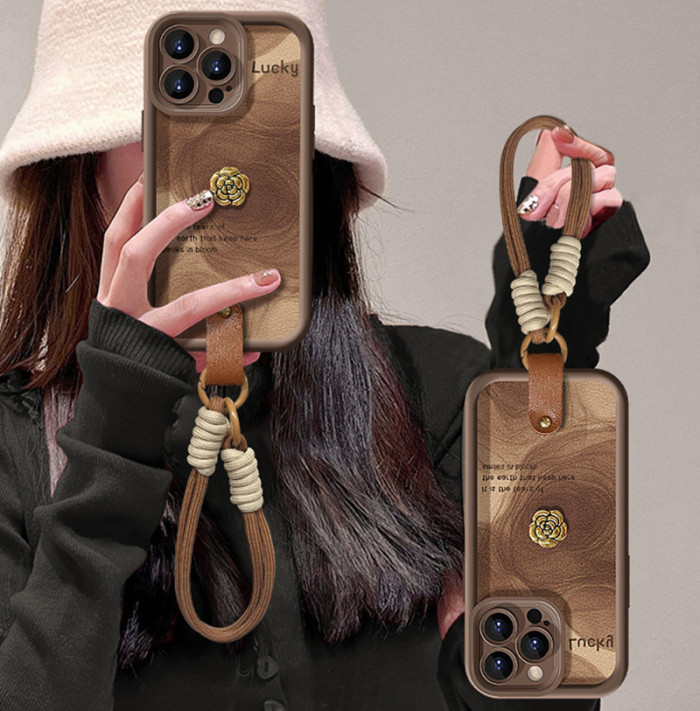For Apple iPhone 17 Air 17 Pro Max 16 15 14 13 12 11 XR 7 8 XS Phone Case Camellia Doll Lanyard