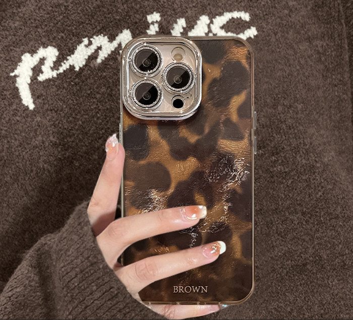 For iPhone 17 Air 17 Pro Max 16 15 14 13 12 XR XS 7 8 Phone Case  Leopard Flower Bracket Lanyard