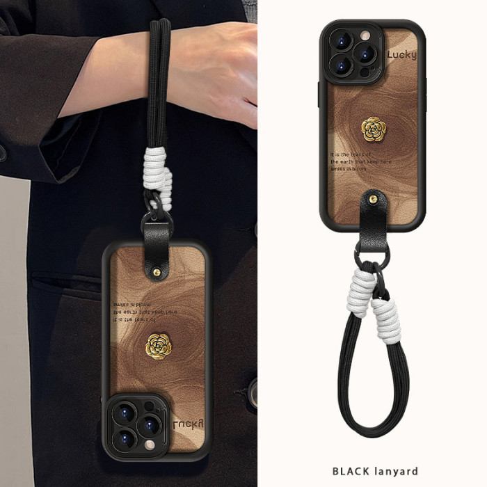For Apple iPhone 17 Air 17 Pro Max 16 15 14 13 12 11 XR 7 8 XS Phone Case Camellia Doll Lanyard