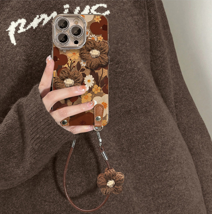 For Apple iPhone 17 Air 17 Pro Max 16 15 14 13 12 11 Phone Cover Flower Bracelet
