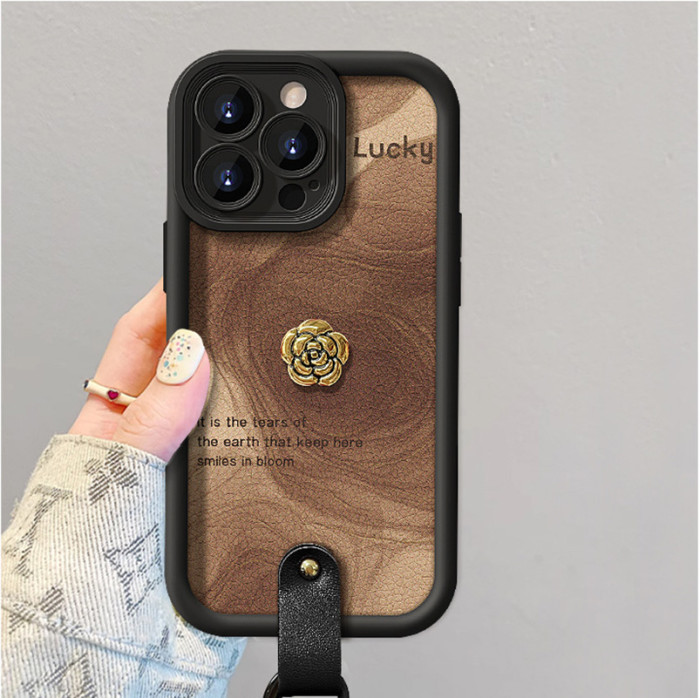 For Apple iPhone 17 Air 17 Pro Max 16 15 14 13 12 11 XR 7 8 XS Phone Case Camellia Doll Lanyard