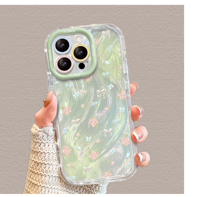 For Apple iPhone 17 Air 17 Pro Max 16 15 14 13 12 11 Phone Case Floral Bracelet  Feather Yarn
