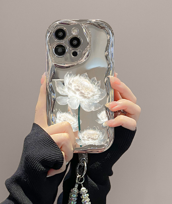 For Apple iPhone 17 Air 17 Pro Max 16 15 14 13 12 11 Phone Case Fashion Bracelet Epiphyllum Lanyard Bracelet  Phone protector