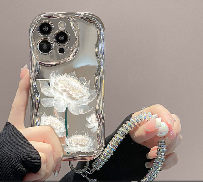 For Apple iPhone 17 Air 17 Pro Max 16 15 14 13 12 11 Phone Case Fashion Bracelet Epiphyllum Lanyard Bracelet  Phone protector