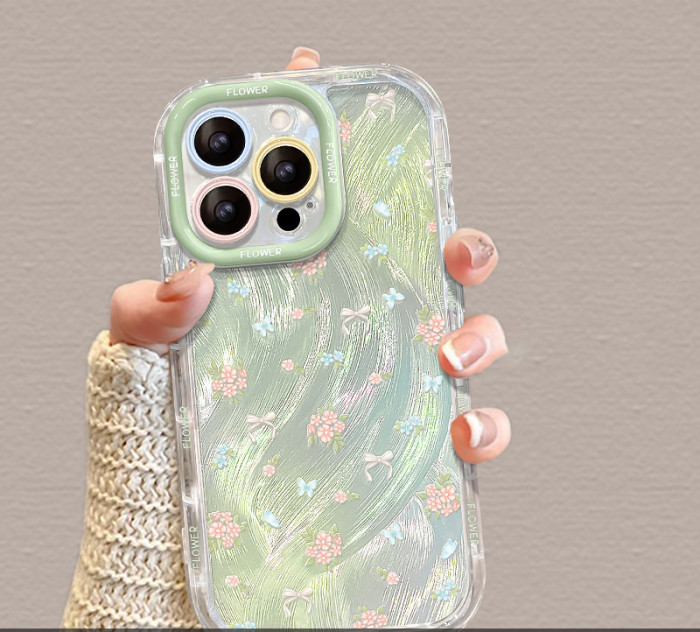 For Apple iPhone 17 Air 17 Pro Max 16 15 14 13 12 11 Phone Case Floral Bracelet  Feather Yarn