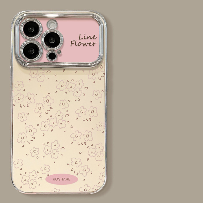 For Apple iPhone 17 Air 17 Pro Max 16 15 14 13 12 11 XR 7 8 XS Phone Case Fresh Floral Bracket Bracelet Unique Phone protector