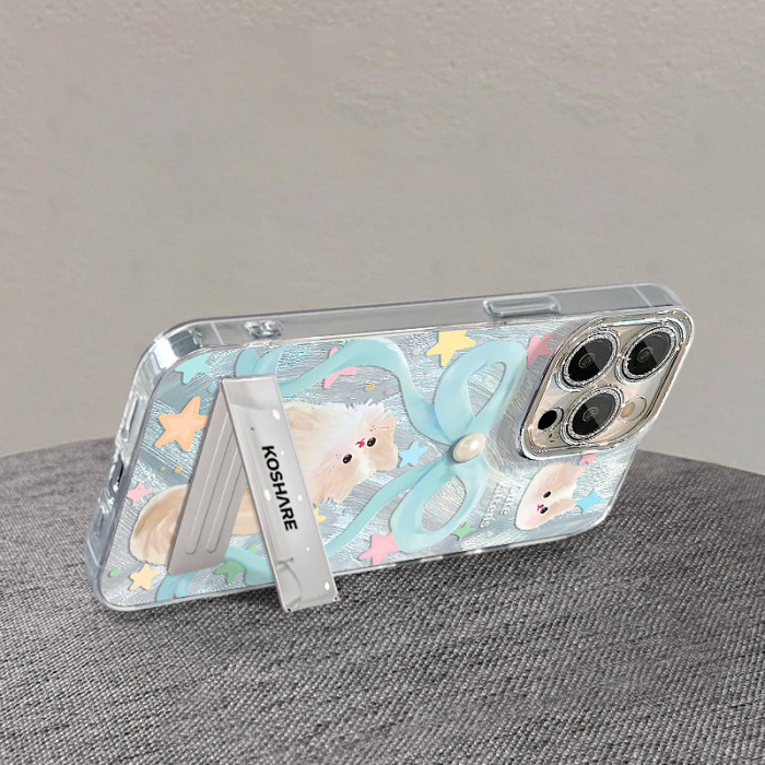 For Apple iPhone 17 Air 17 Pro Max 16 15 14 13 12 11 Phone Case Purple Gradient Cute Cat Bracelet