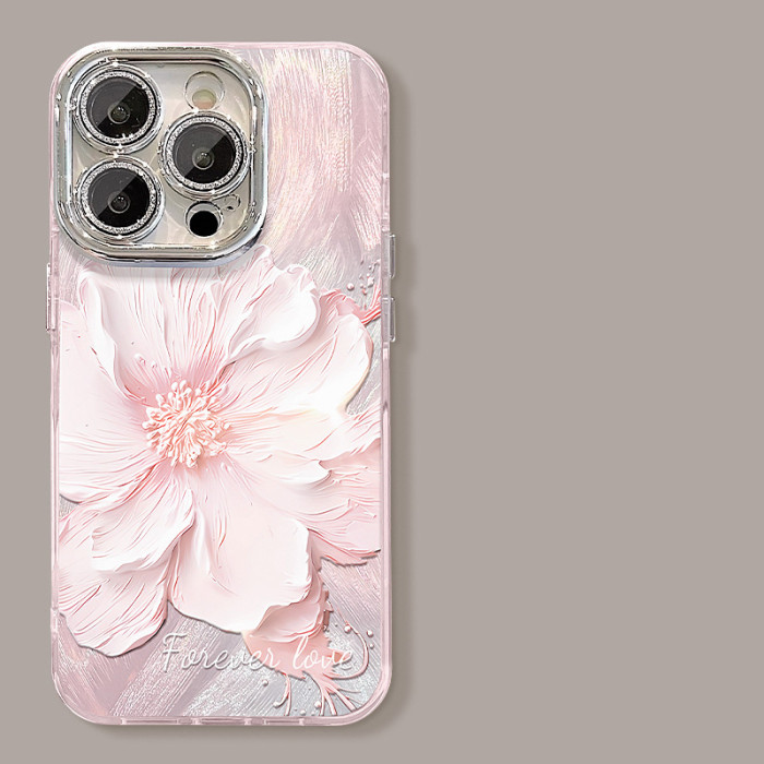 For Apple iPhone 17 Air 17 Pro Max 16 15 14 13 12 11 XR 7 8 XS Phone Case Fresh Floral Bracket Bracelet Unique Phone protector