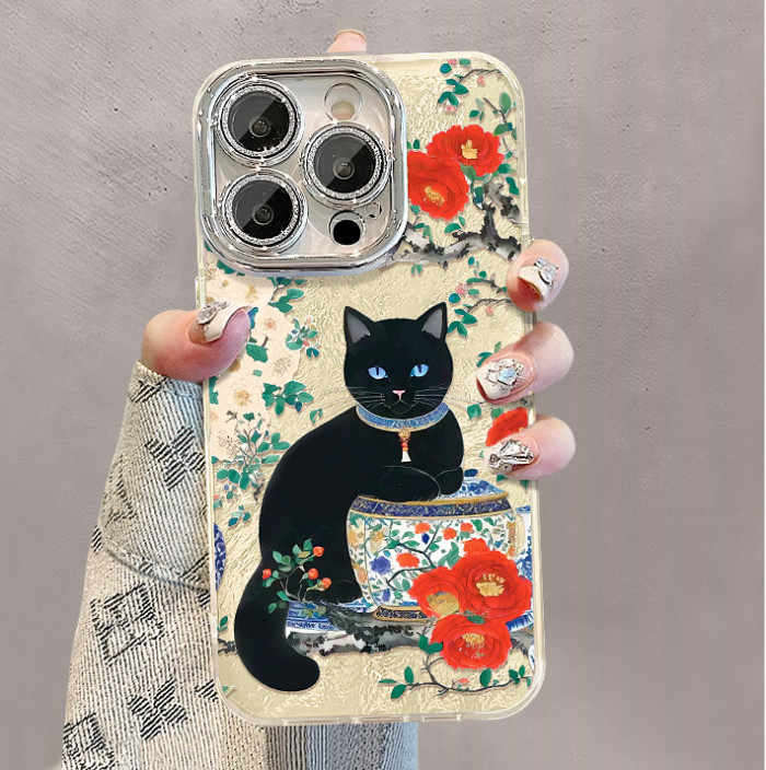For Apple iPhone 17 Air 17 Pro Max 16 15 14 13 12 11 XR 7 8 XS Phone Case cat Bracelet Phone Protector