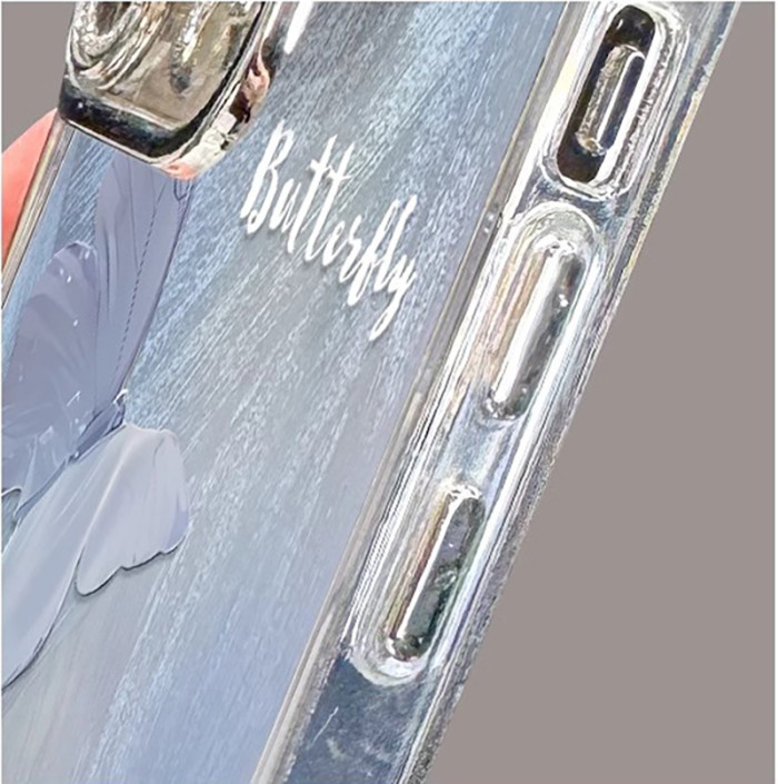 For Apple iPhone 17 Air 17 Pro Max 16 15 14 13 12 11 Phone Case Gradient Butterfly Bracket Bracelet Phone protector