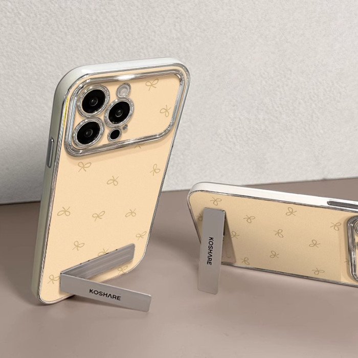 For Apple iPhone 17 Air 17 Pro Max 16 15 14 13 12 11 XR 7 8 XS Phone Case Bow Bracket Chain