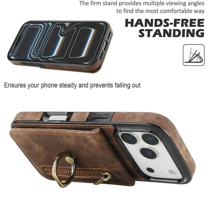 For iPhone 17 Pro Max 16 15 14 13 12 11 8 7 XR XS Phone Case Leather Wallet Cover