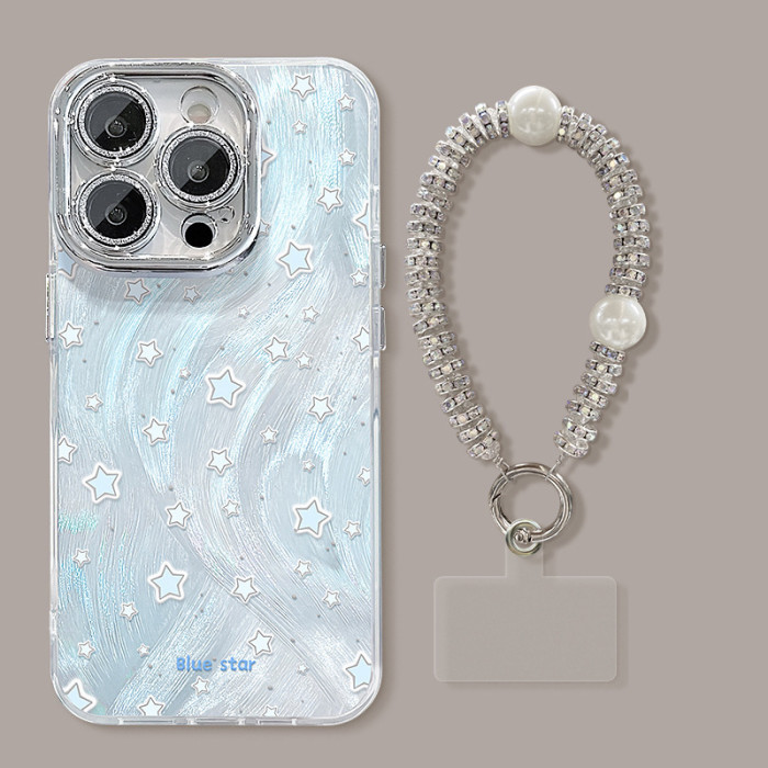 For Apple iPhone 17 Air 17 Pro Max 16 15 14 13 12 11 Phone Cover Stars Bracelet