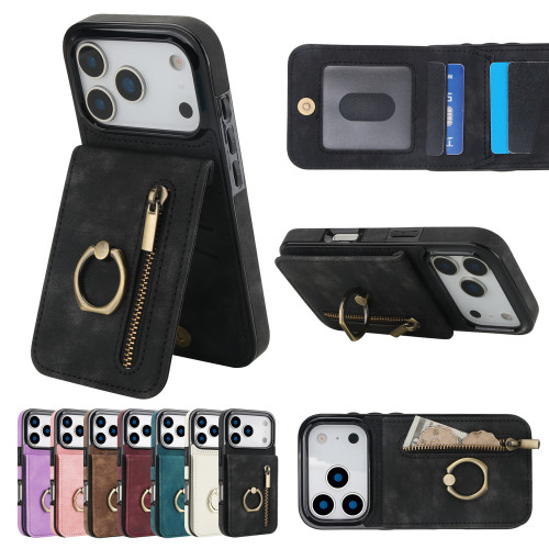 For iPhone 17 Pro Max 16 15 14 13 12 11 8 7 XR XS Phone Case Leather Wallet Cover